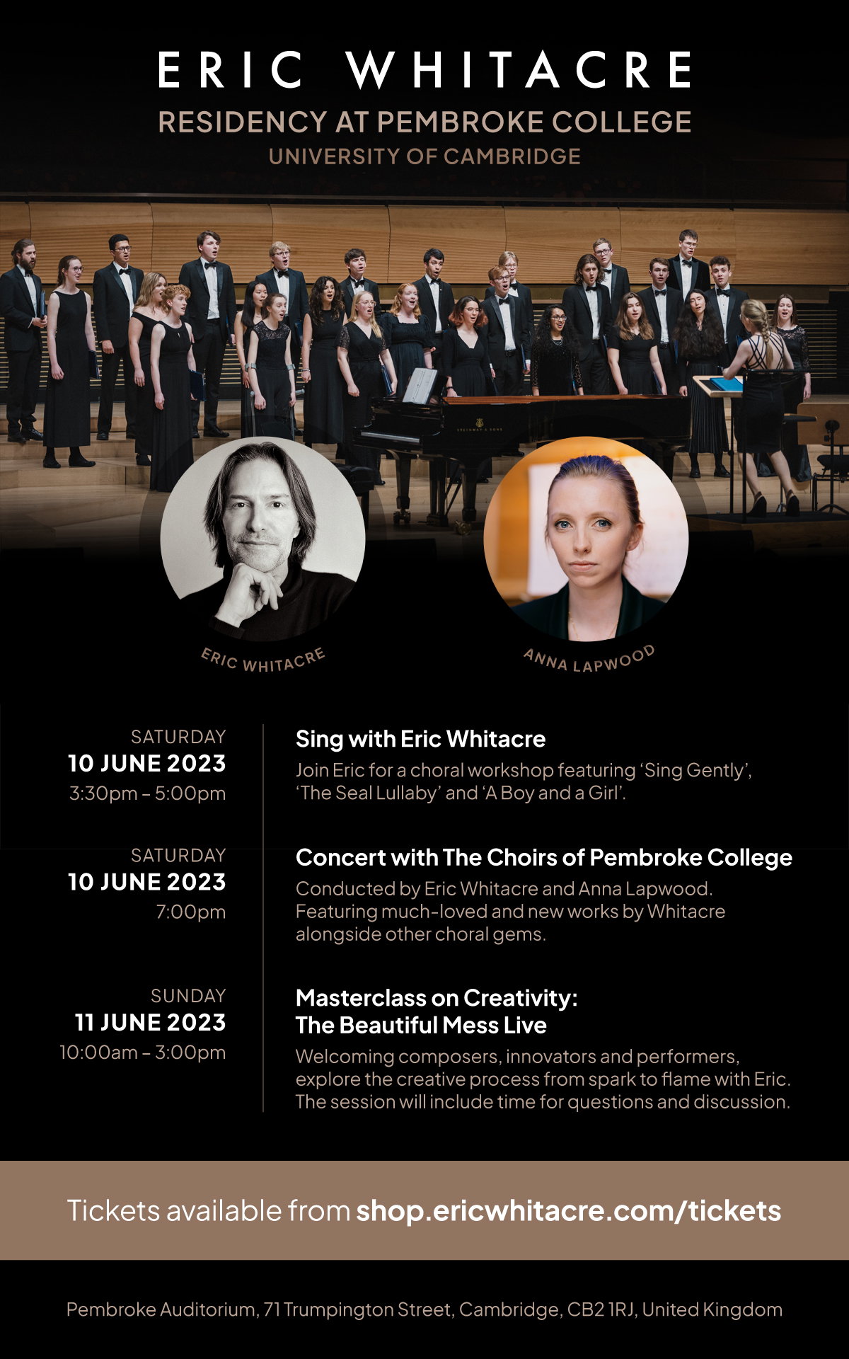 Eric Whitacre in residence: Pembroke College, June 2023