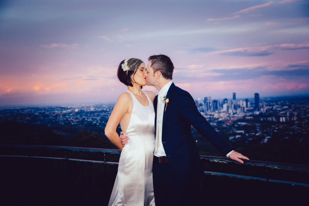 Pahia and Tom The Summit Mount Coot-tha Wedding Photographer Anna Osetroff Sunset